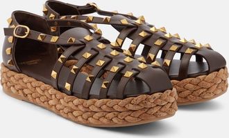 Valentino Garavani Sandali espadrillas Rockstud in pelle