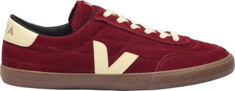 Veja Suede Burgundy Sneakers With Cream Accents And Translucent Sole