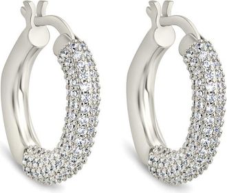 Sterling Forever Cordelia Studded Hoop Earrings