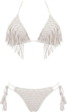 Miss Bikini Triangle Bikini Set - Dames - Bikinis - Wit - L - Tweed - Badmode