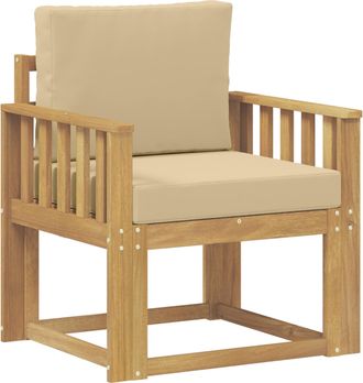 vidaXL Sof&aacute; De Exterior Poli&eacute;ster Blanco Y Beige Vidaxl