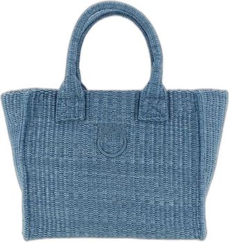 Pinko Strandtasche Klein - Dames - Shoppers - Blauw - ONE Size - Katoen - Tassen