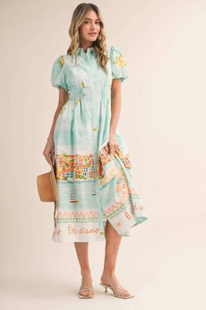 Merci &Eacute;t&eacute; DAmour Midi Dress In Coastal Town
