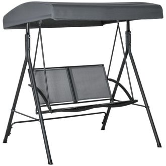 OUTSUNNY Columpio de jard&iacute;n 140x118x162 cm gris oscuro
