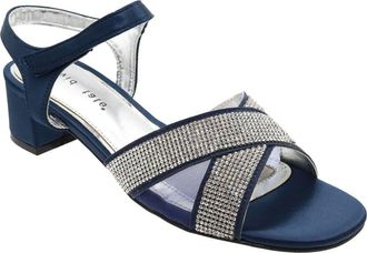 David Tate Holiday Ankle Strap Sandal in Navy Satin at Nordstrom, Size 7.5