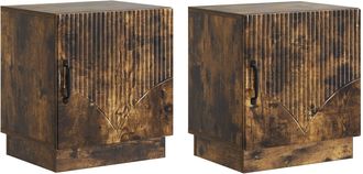 vidaXL Mesita De Noche 2 Uds. Roble Ahumado 43 X 34,5 X 47 Cm Vidaxl