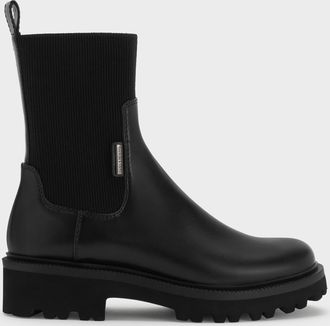Charles & Keith Remy Ridged-Sole Chelsea Boots