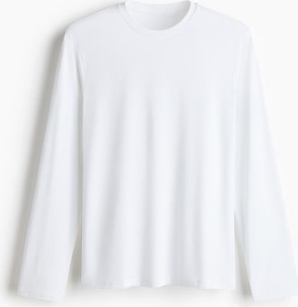 H&M Warming Langarmshirt in Regular Fit - White