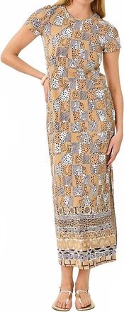 Lilly Pulitzer Upf 50+ Kaden Chillylilly Maxi Dress In Iced Latte Cheetah Checks Engineered