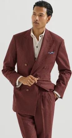Brunello Cucinelli Virgin wool and cashmere flannel Cavallo Tailor blazer in Burned at Nordstrom, Size 46