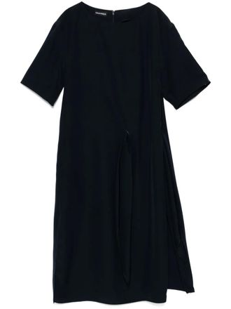 Emporio Armani side-tie mini dress - women - Polyester/Polyester - 46 - Blue