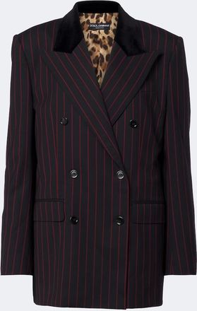 Dolce & Gabbana Chalk stripe wool and cotton-blend blazer