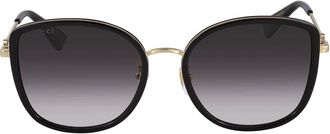 Gucci Grey Gradient Cat Eye Ladies Sunglasses GG0606SK 001 56