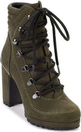 DKNY Linni Lace-Up Platform Bootie in Military at Nordstrom Rack, Size 5.5