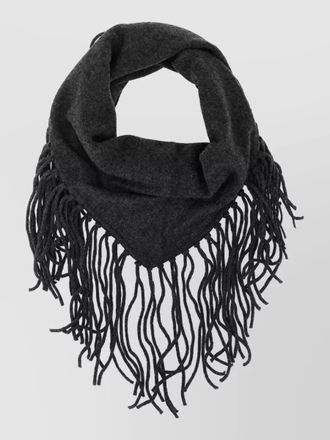 P.A.R.O.S.H. cashmere fine knit fringed triangular scarf