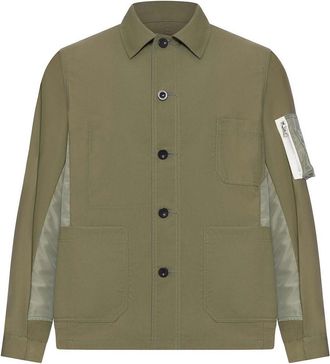 sacai Cotton Jacket With Nylon Details Applied