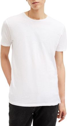 AllSaints Figure Roll Neck Cotton T-Shirt in Optic White at Nordstrom, Size Xx-Large