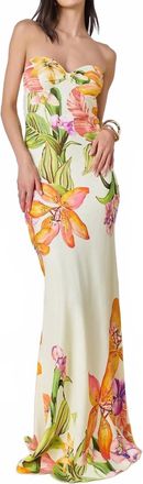 Rococo Sand Dior Strapless Maxi Dress In Cream