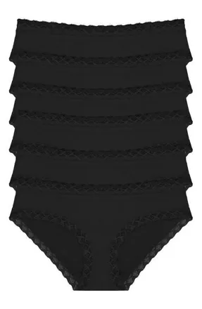 Natori Bliss 6-Pack Cotton Girl Briefs in Black at Nordstrom, Size Xx-Large