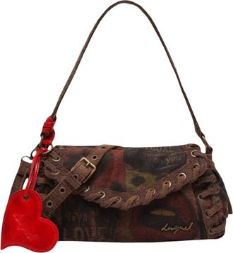 Desigual Bag Graffiatto Zara - Dames - Schoudertassen - Bruin - ONE Size - Katoen - Tassen