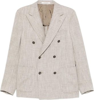 Tagliatore Double-breasted Herringbone Blazer