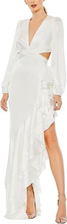 Mac Duggal Asymmetrical Ruffle Gown