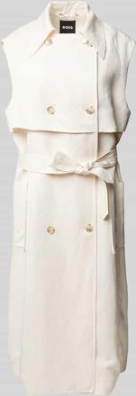 HUGO BOSS Midikleid aus Lyocell-Leinen-Mix Modell Cifasia in Offwhite, Größe 44