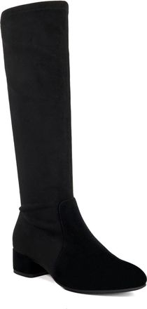 Dune London Ladies TOPSY Suede Stretch Knee High Boots Size UK 4 Flat Heel Suede