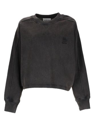Isabel Marant Washed Black Sunny Cropped Sweatshirt