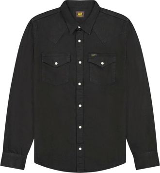 Lee Overhemden, Heren, Zwart, 2Xl, Katoen, Zwarte Regular Western Shirt