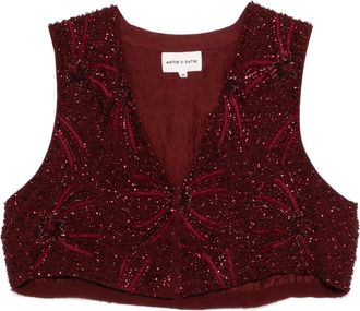 Antik Batik Top con scollo a V - Rosso