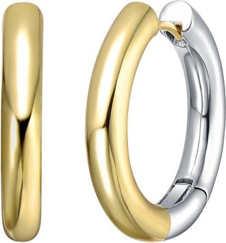 Rachel Glauber Plated Hoop Earrings