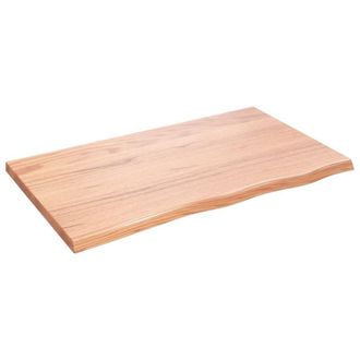 Berkfield Home Table Top Light Brown 100x60x(2-4) cm Treated Solid Wood Oak
