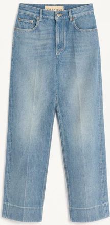Valentino Pantaloni In Denim Donna BLU 24