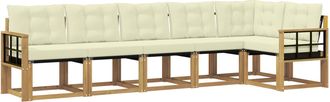 vidaXL Conjunto De Sof&aacute;s De Exterior 6 Uds. Blanco Y Crema Vidaxl