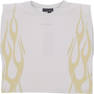 Vision Of Super Flames Tanktop Grijs/Wit - Dames - Tops zonder mouwen - Grijs - S - Katoen - Tops