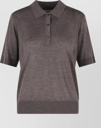 Loulou Studio migo cashmere polo shirt short sleeves