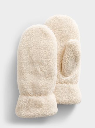 Simons Womens Plush interior high-pile fleece mittens