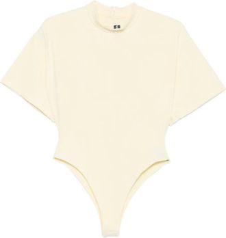 DAVID KOMA Body met ronde hals en korte mouwen - Geel