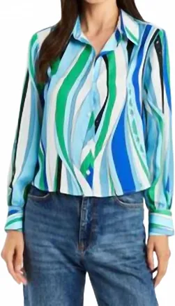 Drew Alexa Button Down Shirt In Multi