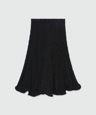 Msgm Black Cotton Midi Womens Skirt
