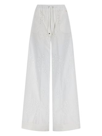Herno Sangallo Eyelet Embroidery Wide-Leg Pants