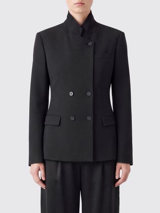 Iro Blazer doppiopetto in misto lana con collo alto e vestibilit&agrave; slim