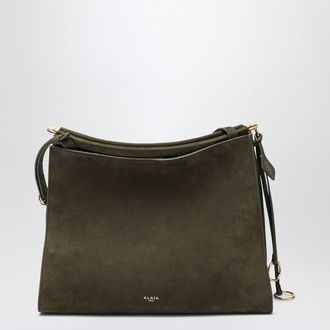 Alaia Le Click medium square khaki nubuck bag