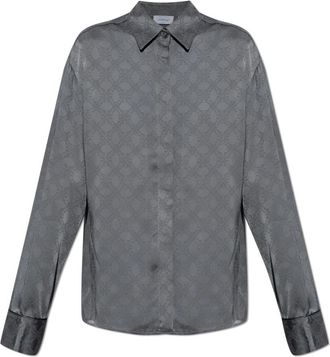 Off-white Monogram Shirt - Dames - Overhemden - Grijs - L - Satijn - Overhemden
