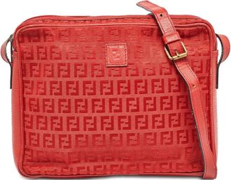 Fendi Borsa a tracolla con motivo FF - Rosso