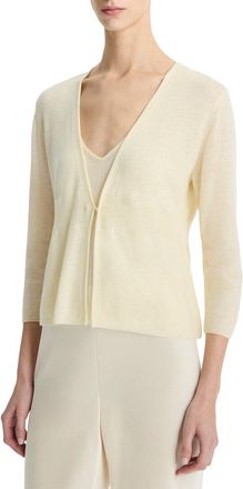 Vince Wool-Blend Ribbed Cardigan