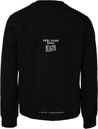 Dolce & Gabbana Black Cotton Logo Knitted Pullover Mens Sweater