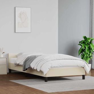 vidaXL Estructura De Cama Con Cabecero Sin Colch&oacute;n Crema 90x200 Cm Vidaxl