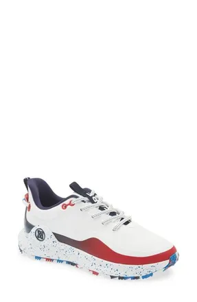 G/Fore MG4+ O2 Gradient Golf Shoe in Snow /Classic Red at Nordstrom, Size 10.5